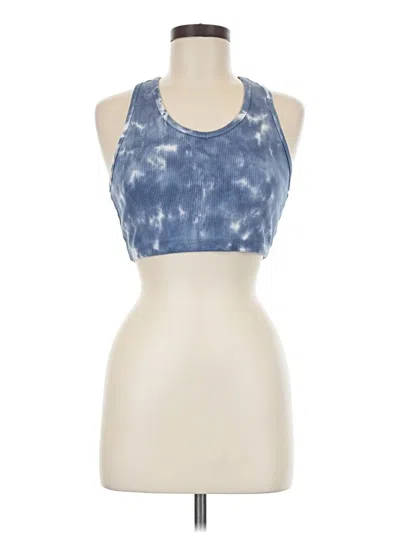 Pre-owned Zella Tank Top Blue Halter Neckline Tops
