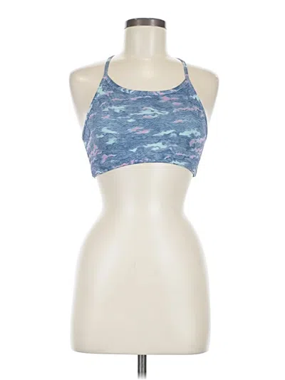 Pre-owned Zella Tank Top Blue Halter Neckline Tops