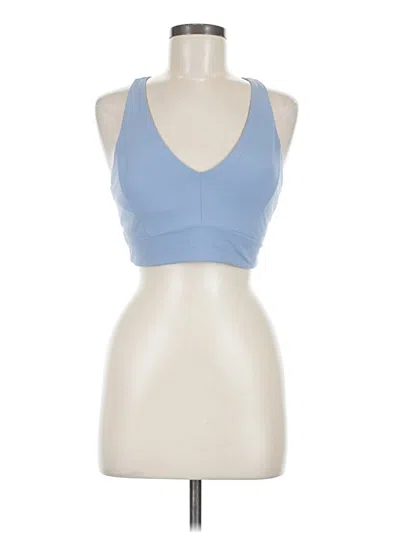 Pre-owned Zella Tank Top Blue Halter Neckline Tops