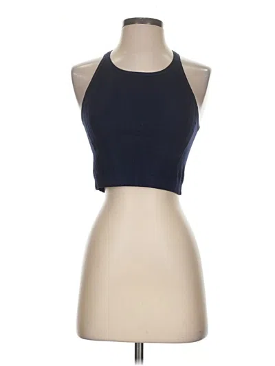 Pre-owned Zella Tank Top Blue Halter Neckline Tops
