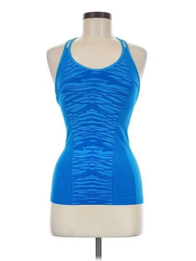 Pre-owned Zella Tank Top Blue Halter Neckline Tops