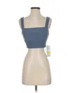 Zella Tank Top Blue Square Neckline Tops In Blue