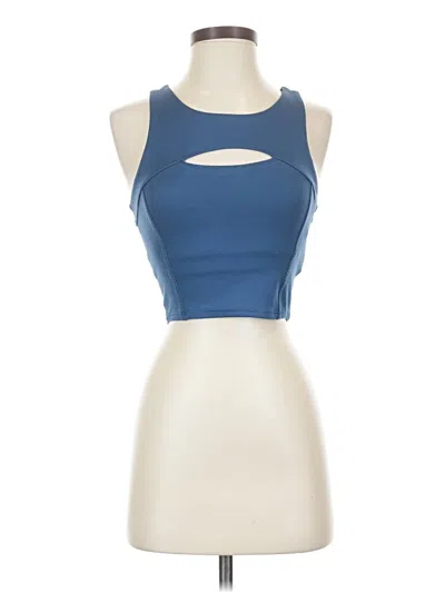 Pre-owned Zella Tank Top Blue Strapless Neckline Tops