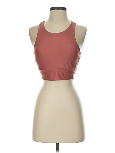Pre-owned Zella Tank Top Brown Halter Neckline Tops