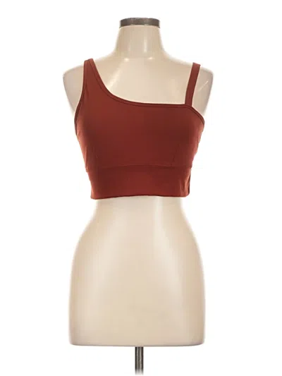 Pre-owned Zella Tank Top Brown Strapless Neckline Tops