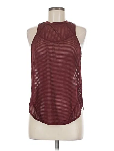 Pre-owned Zella Tank Top Burgundy Halter Neckline Tops