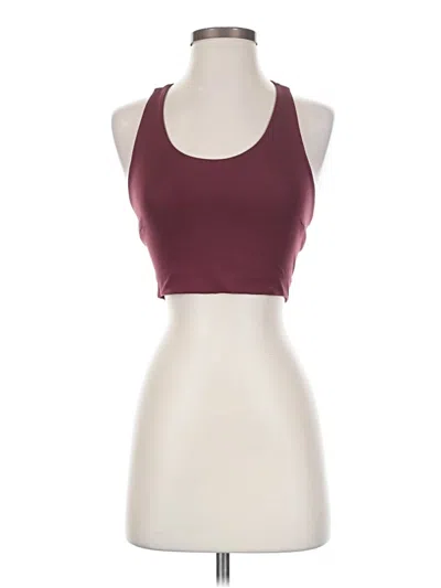 Pre-owned Zella Tank Top Burgundy Halter Neckline Tops