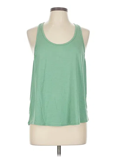 Pre-owned Zella Tank Top Green Halter Neckline Tops