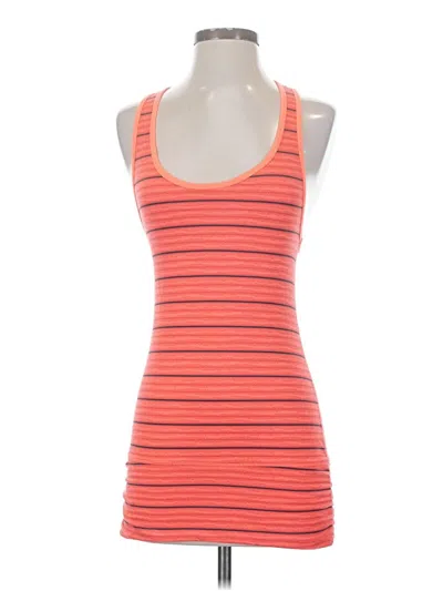 Pre-owned Zella Tank Top Orange Halter Neckline Tops
