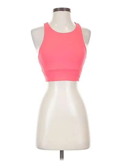 Pre-owned Zella Tank Top Pink Halter Neckline Tops
