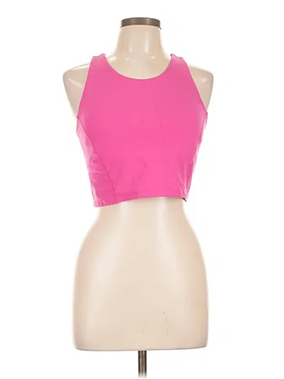 Pre-owned Zella Tank Top Pink Halter Neckline Tops
