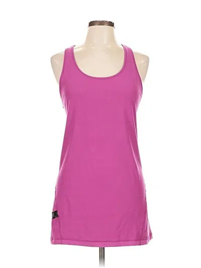Pre-owned Zella Tank Top Pink Solid Pattern Crew Neck Tops