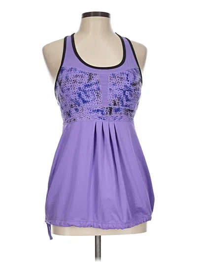 Pre-owned Zella Tank Top Purple Halter Neckline Tops