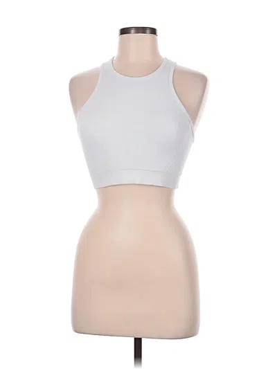 Pre-owned Zella Tank Top Silver Halter Neckline Tops