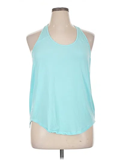 Pre-owned Zella Tank Top Teal Halter Neckline Tops