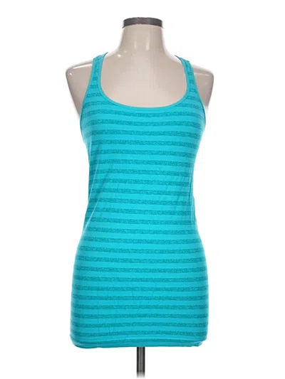 Pre-owned Zella Tank Top Teal Halter Neckline Tops