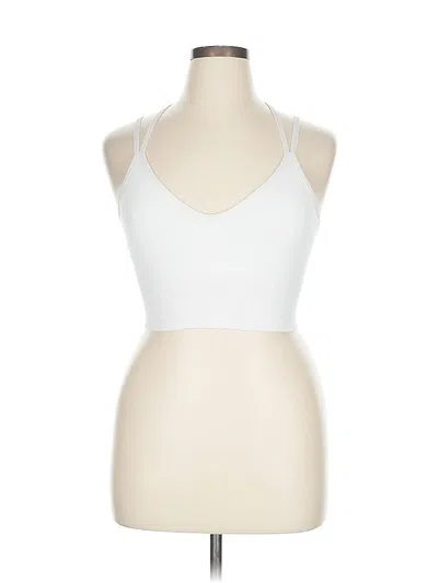 Pre-owned Zella Tank Top White Halter Neckline Tops