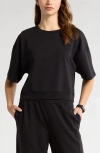 Zella Terry Crewneck Sweatshirt In Black