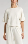 Zella Terry Crewneck Sweatshirt In Ivory Egret