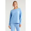 Zella Textured Equilibrium Long Sleeve T-shirt In Blue Azurine