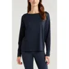 Zella Textured Equilibrium Long Sleeve T-shirt In Navy Sapphire