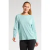 Zella Textured Equilibrium Long Sleeve T-shirt In Teal Aquifer
