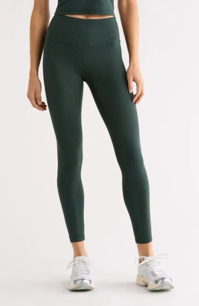 Zella Thrive Rib High Waist 7/8 Leggings In Green