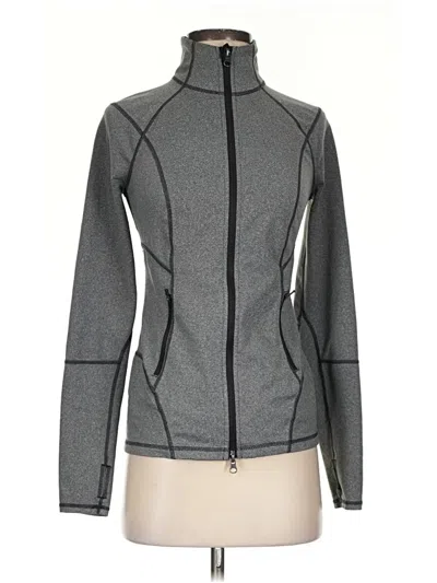 Pre-owned Zella Track Jacket In Gray