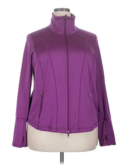 Pre-owned Zella Track Jacket In Purple