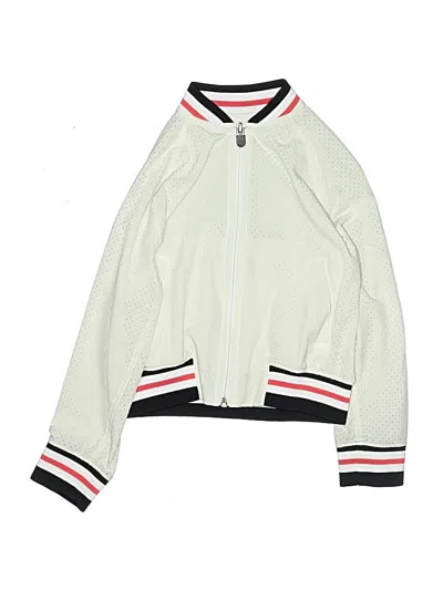 Pre-owned Zella Kids' Track Jacket In White