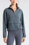 Zella Transit Pullover Jacket In Blue
