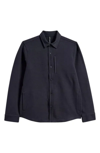 Zella Trek Brushed Ottoman Shirt Jacket In Black