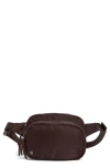 Zella Two Pocket Belt Bag In Brown Mole