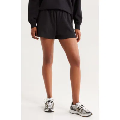Zella Ultra Cozy Fleece Sweat Shorts In Black
