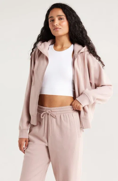 Zella Ultra Cozy Fleece Zip Hoodie In Pink