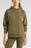 Zella Ultra Cozy Pullover Hoodie In Olive Night