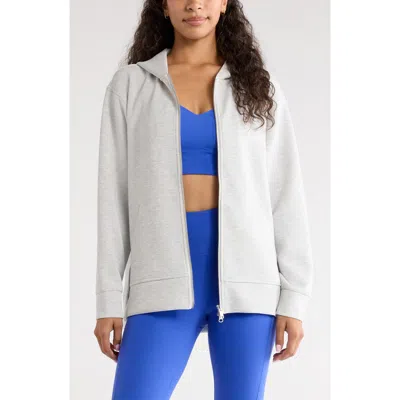 Zella Ultra Luxe Volume Zip Hoodie In Gray