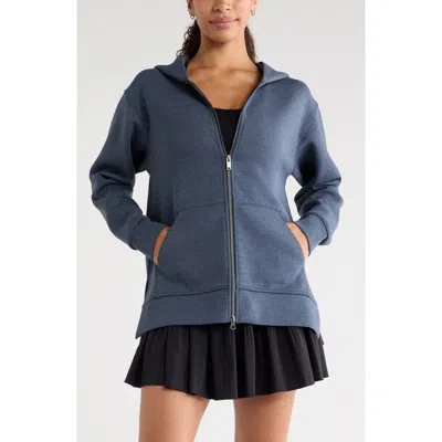 Zella Ultra Luxe Volume Zip Hoodie In Blue