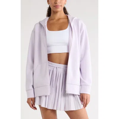 Zella Ultra Luxe Volume Zip Hoodie In White