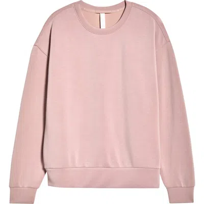 Zella Ultra Soft Boxy Crew Sweatshirt In Pink