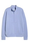 Zella Ultra Soft Half Zip Pullover In Blue