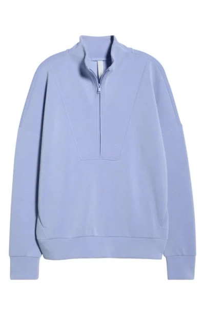 Zella Ultra Soft Half Zip Pullover In Blue