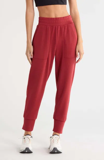 Zella Ultra Soft High Waist Joggers In Brown