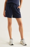 Zella Ultra Soft High Waist Knit Shorts In Blue