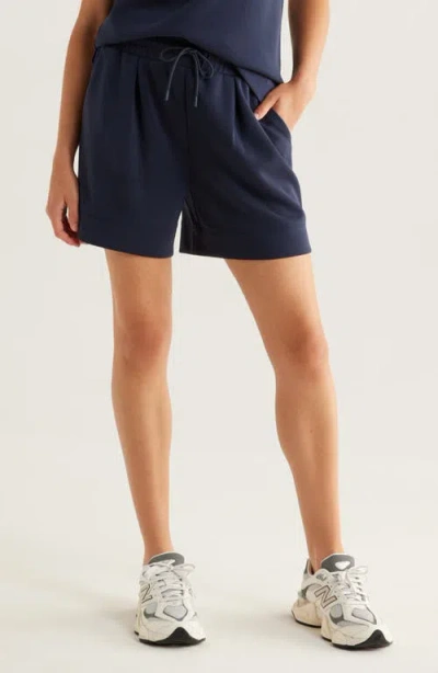 Zella Ultra Soft High Waist Knit Shorts In Blue