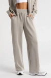 Zella Ultra Soft Scuba High Waist Straight Leg Pants In Grey Earl