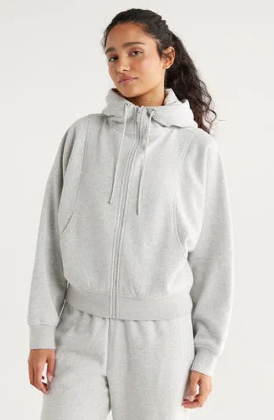 Zella Ultracozy Fleece Full Zip Hoodie In Neutral