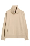 Zella Ultracozy Fleece Funnel Neck Top In Brown