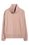 Zella Ultracozy Fleece Funnel Neck Top In Pink