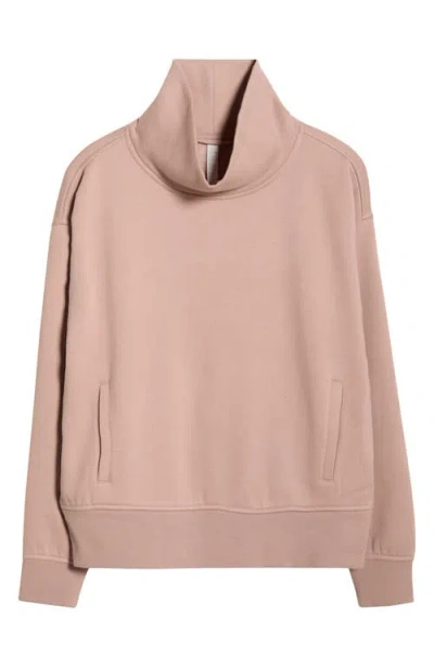 Zella Ultracozy Fleece Funnel Neck Top In Pink